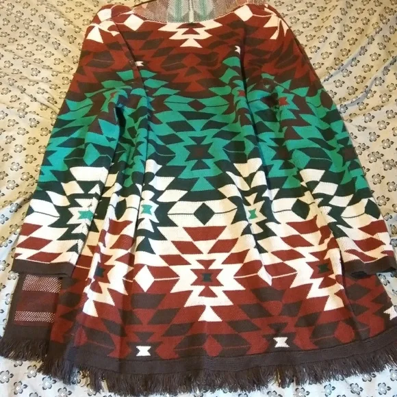 EarthBound Aztec Print Cardigan S Loose - Picture 3 of 6